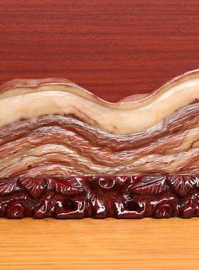 33*18*3cm3544g天然石材奇石摆件猪肉石五花肉桌面装饰雕刻石摆件