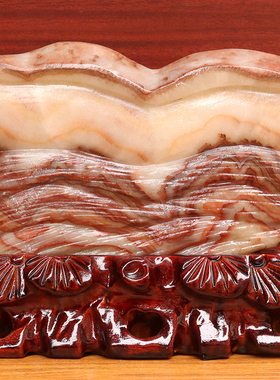 19*16*2cm1415g天然石材奇石摆件猪肉石五花肉桌面装饰雕刻石摆件