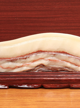 24*13*2cm1517g天然石材奇石摆件猪肉石五花肉桌面装饰雕刻石摆件