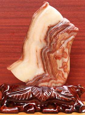 17*22*2cm985g天然石材奇石摆件猪肉石五花肉桌面装饰雕刻石摆件