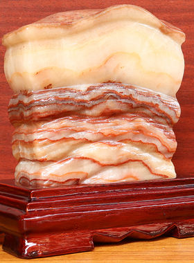 14*14*4cm1375g天然石材奇石摆件猪肉石五花肉桌面装饰雕刻石摆件