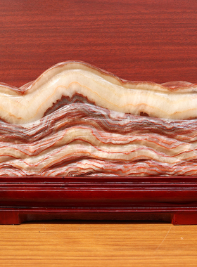 29*19*8cm8163g天然石材奇石摆件猪肉石五花肉桌面装饰雕刻石摆件