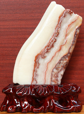 16*22*2cm1194g天然石材奇石摆件猪肉石五花肉桌面装饰雕刻石摆件
