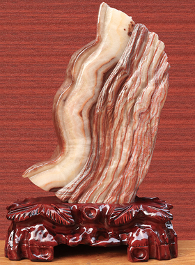 23*36*4cm5232g天然石材奇石摆件猪肉石五花肉桌面装饰雕刻石摆件