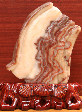 18*23*2cm1558g天然石材奇石摆件猪肉石五花肉桌面雕刻石摆件