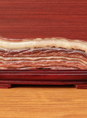 46*20*10cm16195g天然石材奇石摆件猪肉石五花肉装饰雕刻石摆件