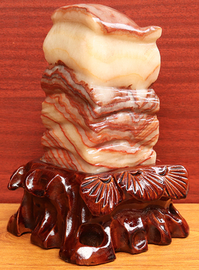 11*18*6cm1774g天然石材奇石摆件猪肉石五花肉桌面装饰雕刻石摆件