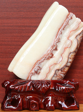 15*22*2cm1507g天然石材奇石摆件猪肉石五花肉桌面装饰雕刻石摆件