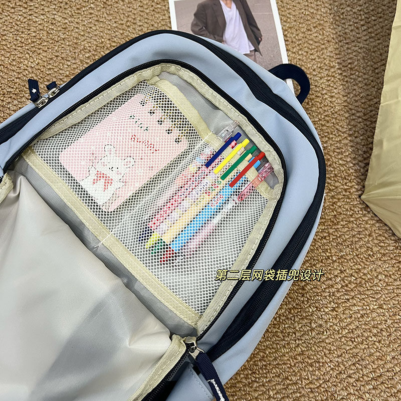 SCHOOLBAG FEMALE MIDDLE SCHOOL STUDENT SIMPLE AND VERSATILE LARGE-CAPACITY COLLEGE STUDENT BACKPACK INS KOREAN HIGH SCHOOL STUDENT TREASURE BACKPACK