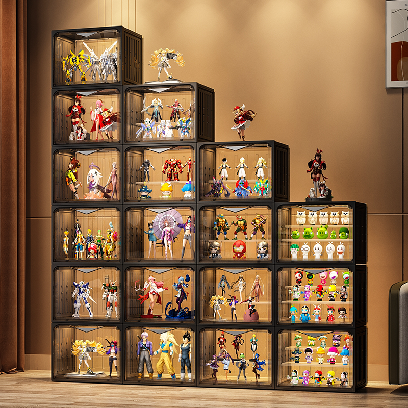 手办展示柜积木收纳架家用陈列亚克力透明模型摆件玩具盒