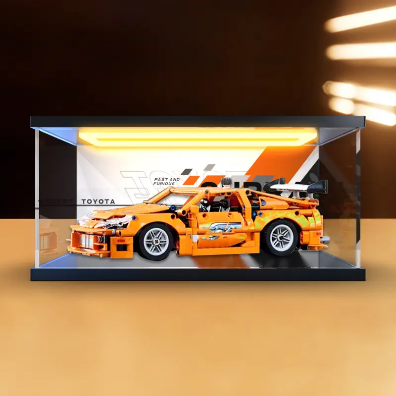 适用 机械组42204速度与激情丰田速霸模型摆件回型灯亚克力收纳盒