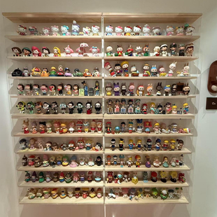 泡泡玛特可挂墙盲盒收纳架多层Molly娃娃娃手办透明模型展示柜