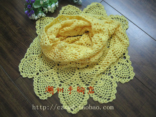 秋冬特价手工钩花编织镂空围巾围脖披肩