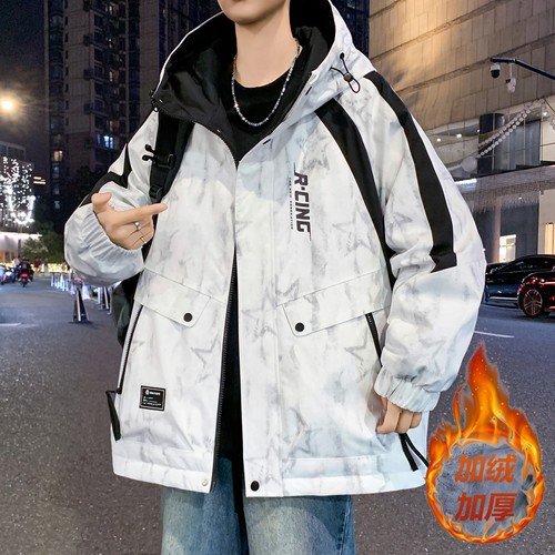 秋冬季新款加绒加厚外套男