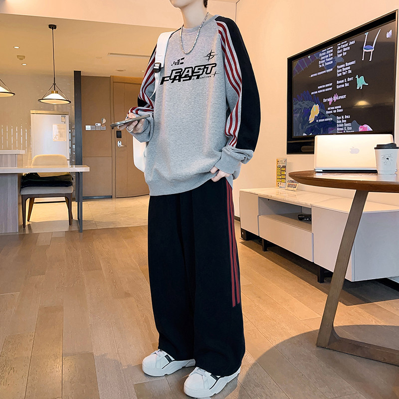 卫衣套装男春秋季2026新款青少年男装高初中学生潮流男孩运动套装