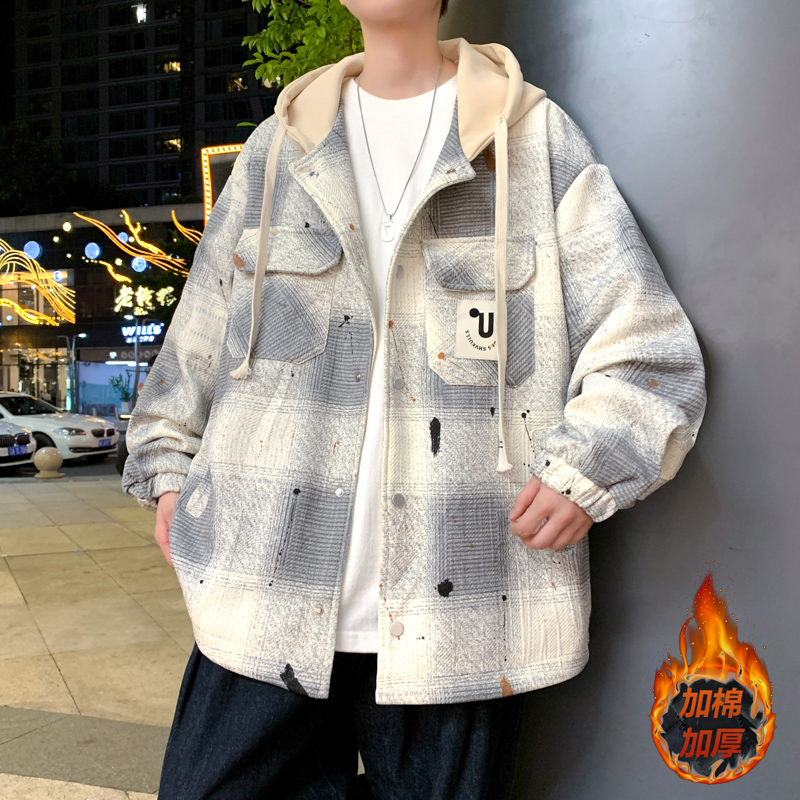 春秋新款男士宽松连帽休闲夹克