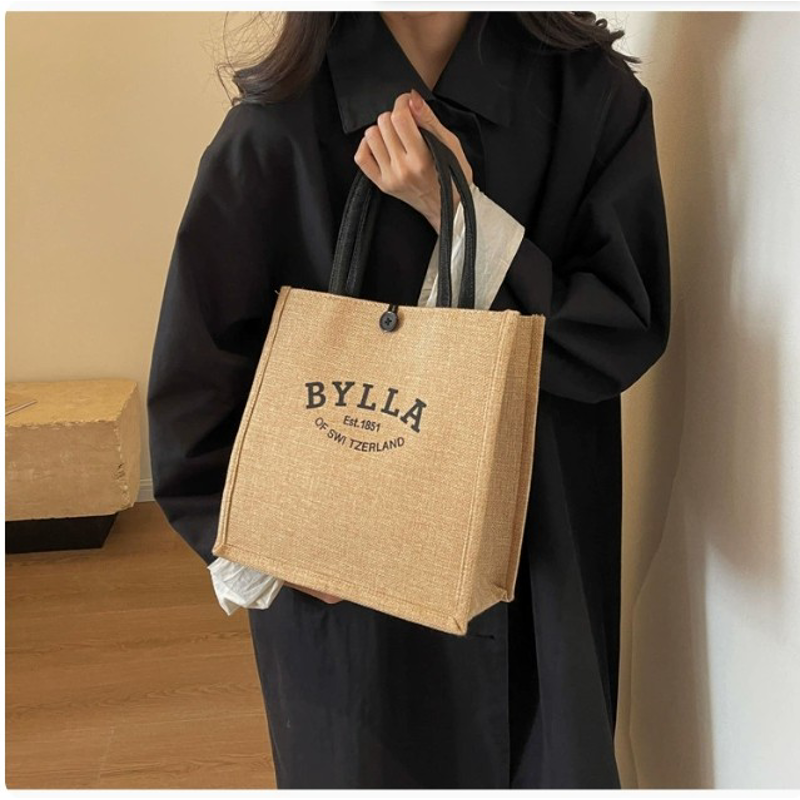 帆布包包大容量麻布手提袋女妈咪包上班通勤托特包手提包购物袋