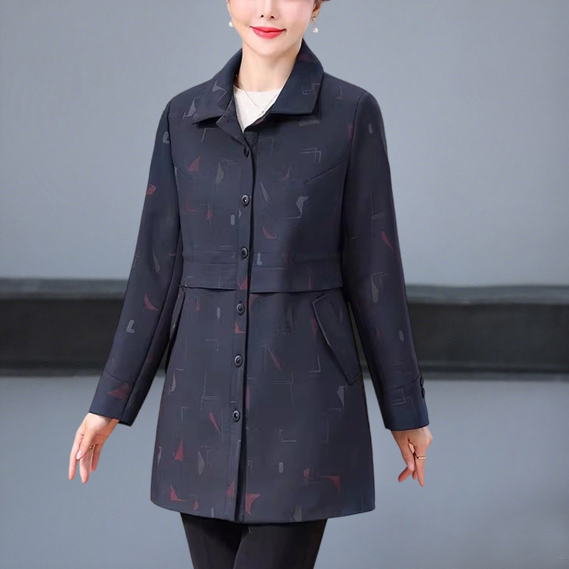 中老年女装春装新款洋气休闲风衣外套胖妈妈特大码200斤加肥加大