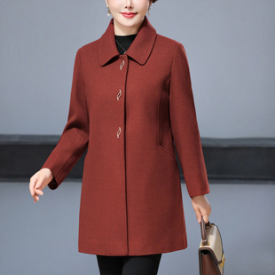 中老年人女装毛呢大衣妈妈装加肥加大码洋气外套宽松秋冬装200斤