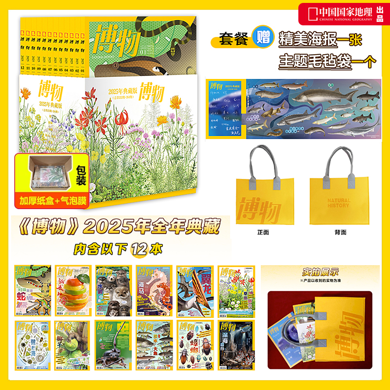 博物杂志2025年典藏礼盒/12/11/10/9/8/7/6/5/4/3/2/1月/2024年增刊怪怪宠物箱/全年/中国国家地理少年版/四时/远古动物园