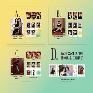 计入销量 精彩OK!2月刊 徐梦洁&王晓赟子封面D版套装: A+B+C版套装+3张拍立得小卡 精彩OK!杂志2026年2月刊石凯封面C版套装/张晚意