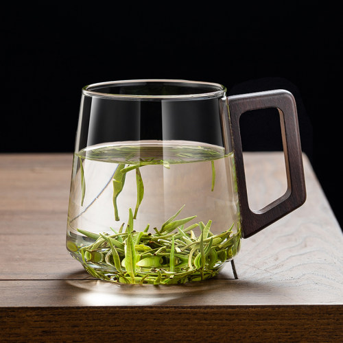 家用耐高温木把玻璃杯
