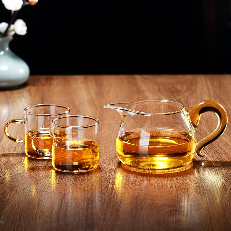 聚千义耐热玻璃公道杯加厚分茶器带茶漏泡茶公杯茶海功夫茶具配件