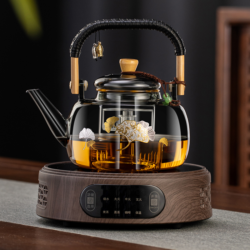 玻璃煮茶壶2025新款烧水壶泡茶家用提梁煮茶茶具套装电陶炉煮茶器