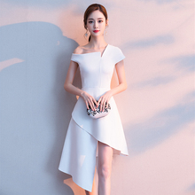 宴会小礼服女2025新款高贵简单大方白色领证小个子领证登记连衣裙