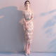 宴会晚礼服2025新款 气质名媛连衣裙女高级质感 高贵香槟金色中长款