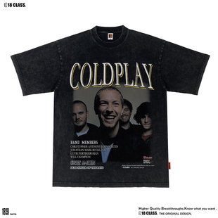 Coldplay酷玩乐队原创潮高街男女小领口重磅复古纯棉T恤长袖卫衣