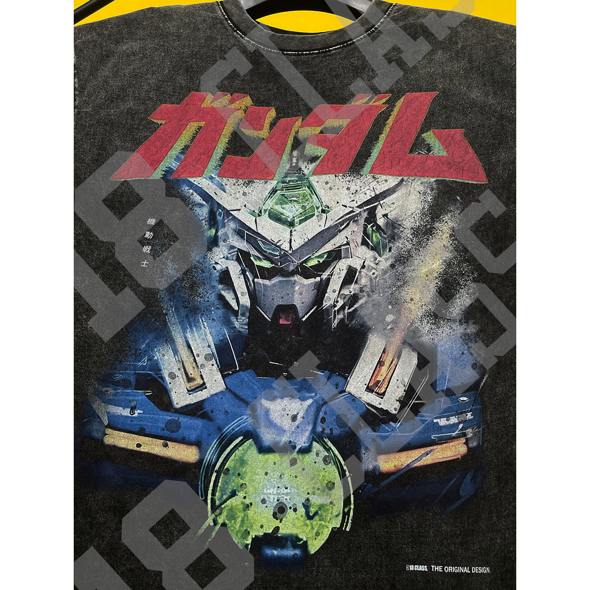 GUNDAM机动战士高达美式宽松vintage复古漫画重磅洗水纯棉短袖T恤