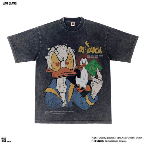 原创恶搞动画老鸭松短袖T恤