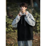 2025春季新款潮牌复古插肩撞色宽松抽绳连帽卫衣男潮ins外套，女装短外套，星座710