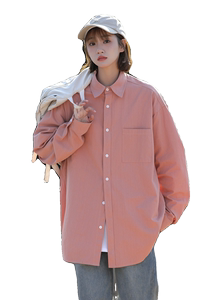 2025春装糖果色长袖衬衫女外套港风新款高级感情侣衬衣CS02P45图片