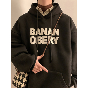 麂皮绒卫衣男春夏ins潮牌水洗宽松男生卫衣刺绣连帽外套WY06P68图片