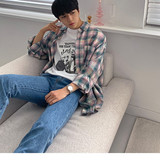 春装新款彩色格子衬衫男长袖夏季防晒薄款衬衣外套3408P45特价，男装防晒衣，星座710