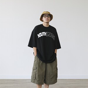 日系潮流宽松短袖T恤男 夏季潮牌半袖上衣情侣装3416P25特价图片