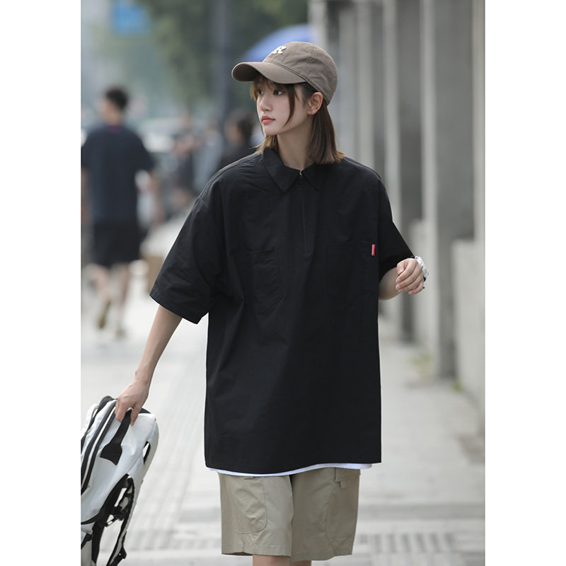 短袖衬衫女港味复古chic学院风上衣夏季jk制服半袖衬衣7001-P45,男装T恤,星座710