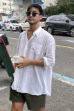 夏季新款韩版透气衬衫休闲宽松棉麻料男士衬衣薄款外套3407P45特，男装衬衫，星座710