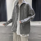 衬衫男港风日系风格穿搭oversize格子衬衣盐系古着外套夏季435P45，男装衬衫，星座710