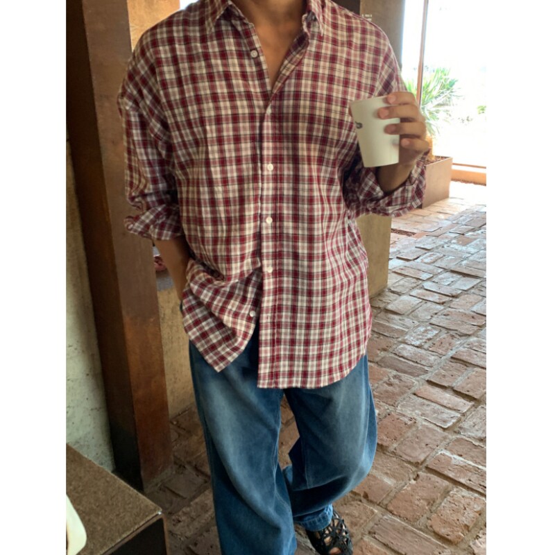 新款韩版男士长袖衬衫男轻熟风格子衬衣潮流休闲XZ710-802P50,男装衬衫,星座710