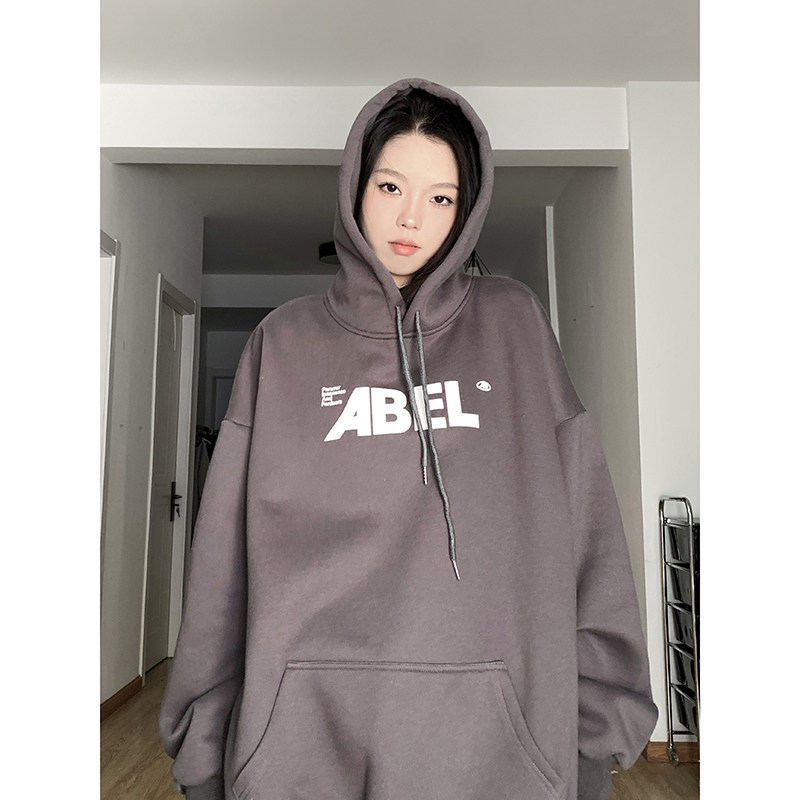 新款纯棉加绒加厚oversize慵懒风卫衣女秋冬宽松连帽潮WY01P58,商品下架区,星座710
