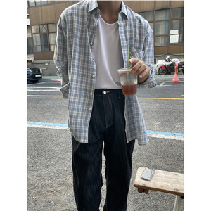 2025新款韩版男士长袖衬衫男 轻熟风格子衬衣潮流休闲3409P45特价图片