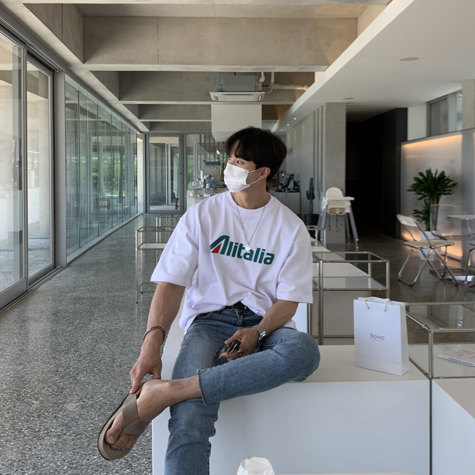 短袖t恤男夏季薄款2025新款韩版潮牌青少年宽松五分袖DT06P30,男装T恤,星座710
