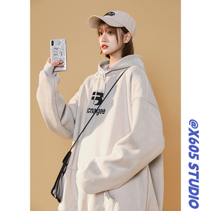 2023连帽卫衣女春夏款潮牌重磅宽松oversize 常规外套上衣图片