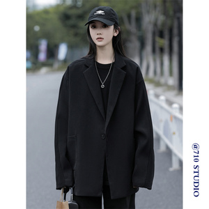 情侣西装外套女设计感小众秋季通勤oversize宽松西服7008p78控99