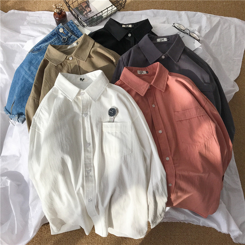 韓版潮流休閒小清新長袖襯衫男春季新品男士純棉襯衣