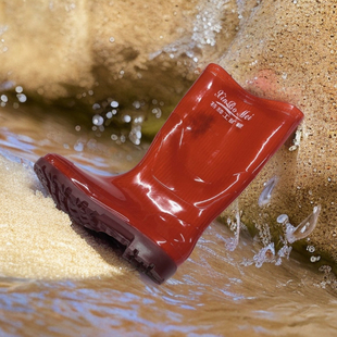 特种工矿靴工地水鞋茶红色水鞋无内里布水鞋便宜男士套鞋防水胶鞋