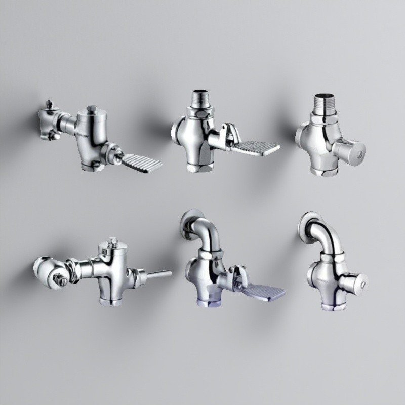 全铜脚踏阀手按阀蹲坑冲水阀蹲便器延时冲洗阀大便器自动闭水阀门